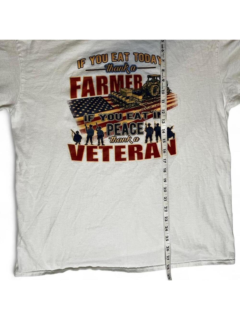 Thank a Farmer, Thank A Veteran Graphic T-Shirt Size XL - Picture 6 of 7